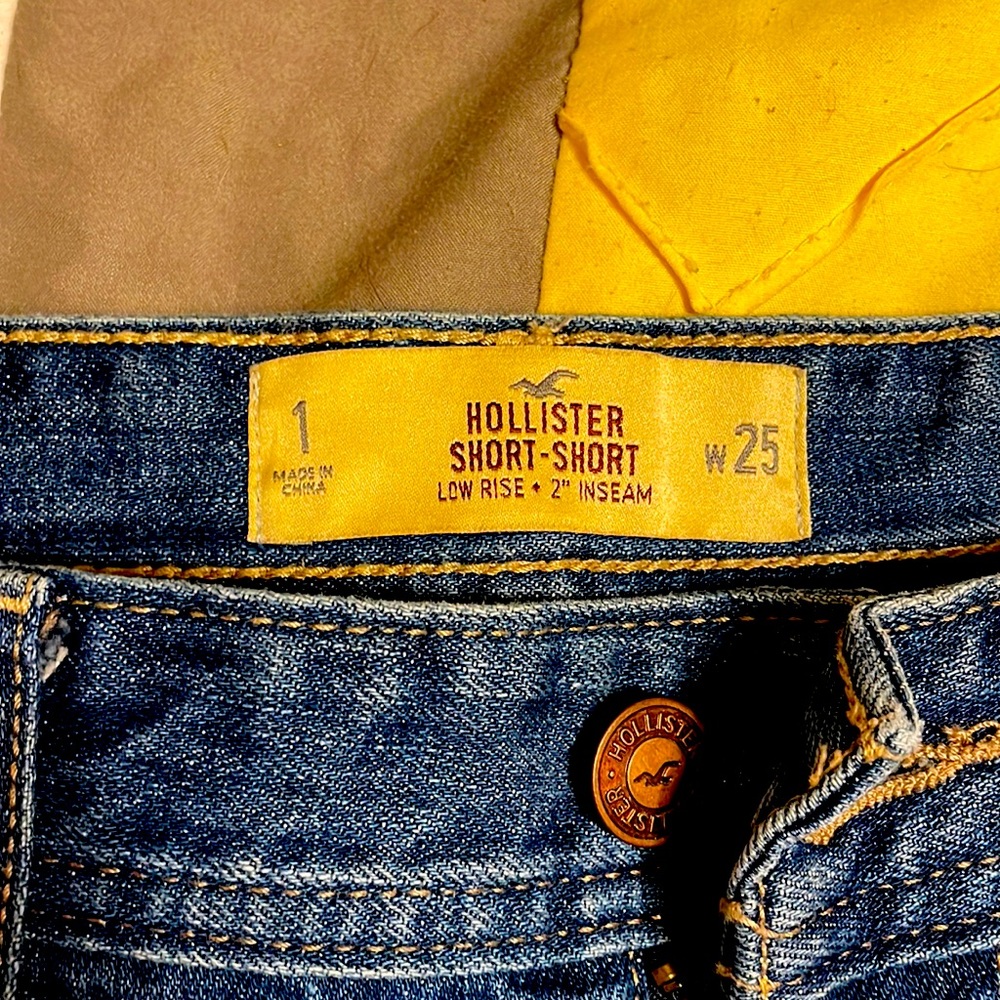 Hollister, Jean shorts size 1 waist 25 lace flower trimming